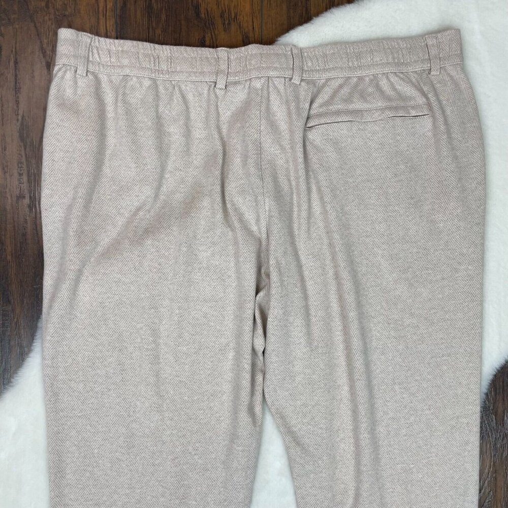 Lands' End Pants XXL Tapered Ankle Cream Beige Herringbone Stretch Knit Women's - Picture 5 of 11